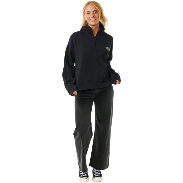 2024 Rip Curl Womens Soleil 1/4 Zip Pull Over 06IWFL - Black